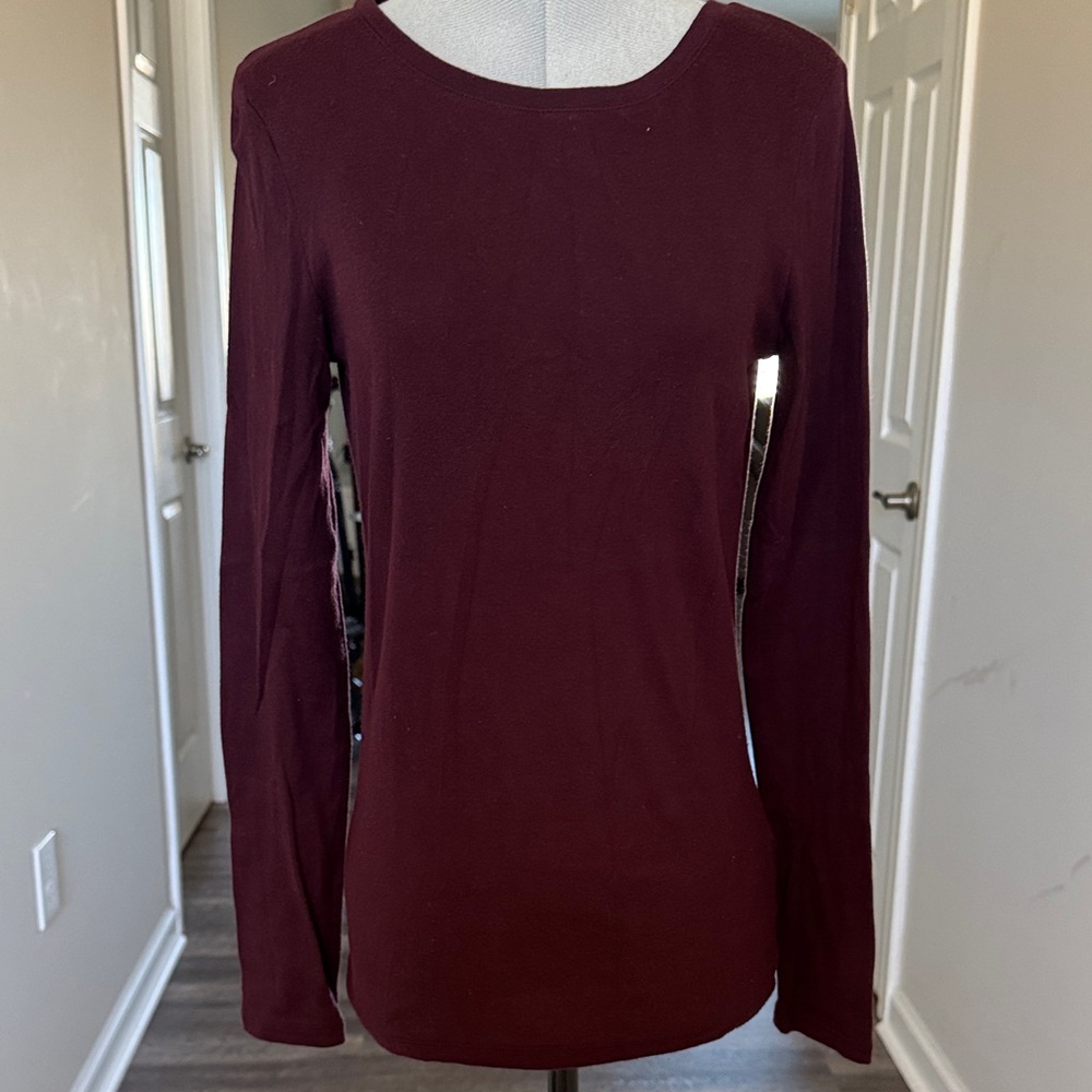 a new day Women's Deep Burgundy Long Sleeve Top